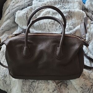 Talbots Elegant Deep Maroon Leather Handbag